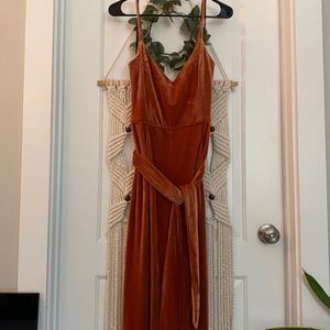 Forever 21 rust/burnt orange velvet jumpsuit - NWT